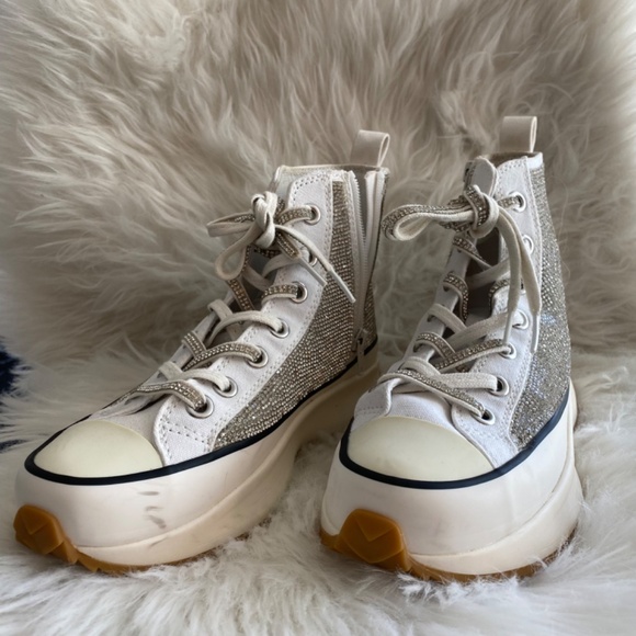 Shaft Rhinestone Embellished High Top Platform Sneakers - Picture 8 of 13